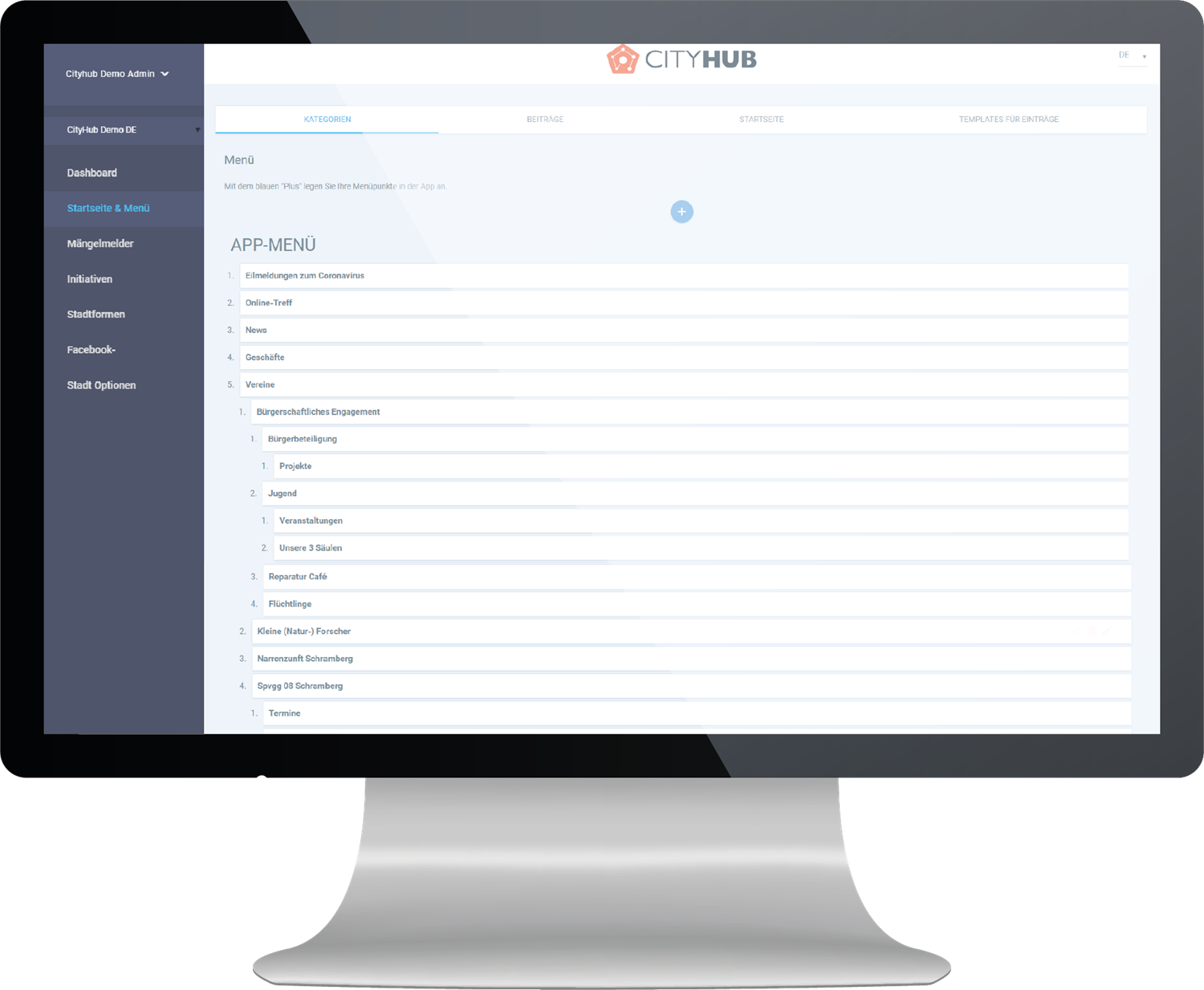 Web-basiertes Verwaltungs-Dashboard von OwnCity